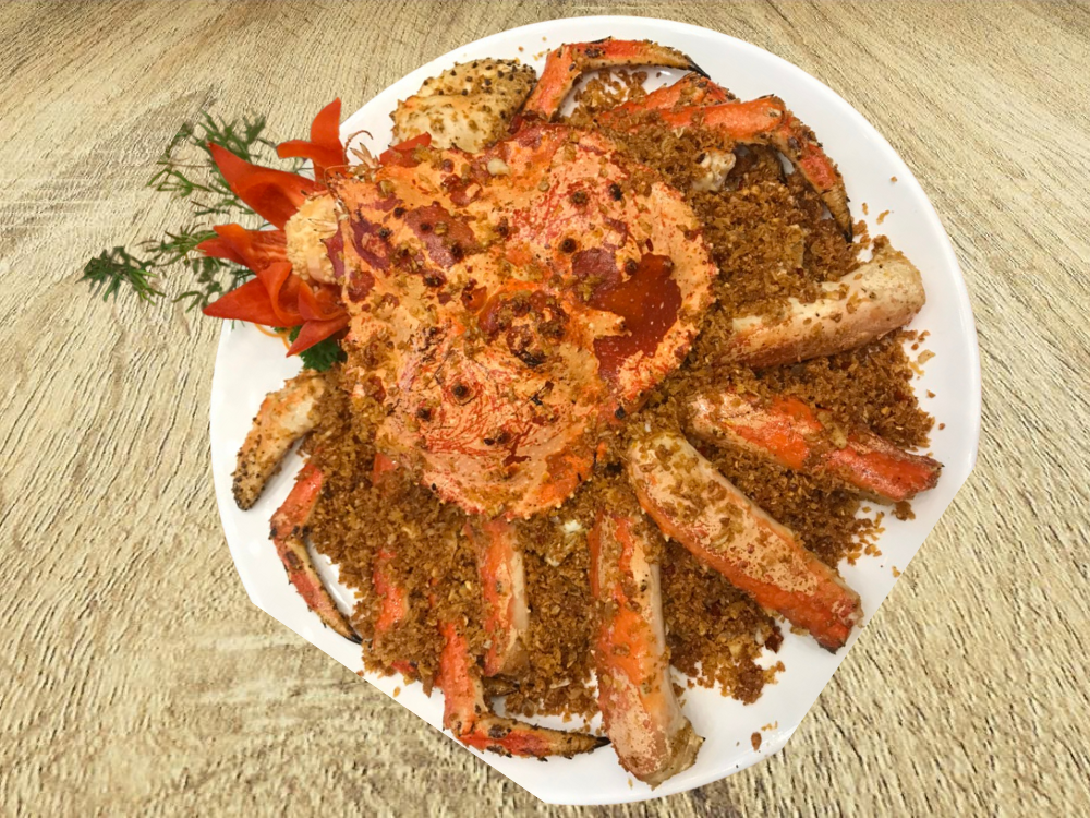 Cua hoàng đế rang tỏi ớt/ rang muối