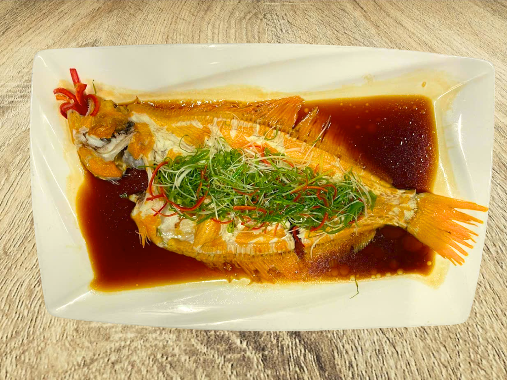 Cá bơn hấp xì dầu 