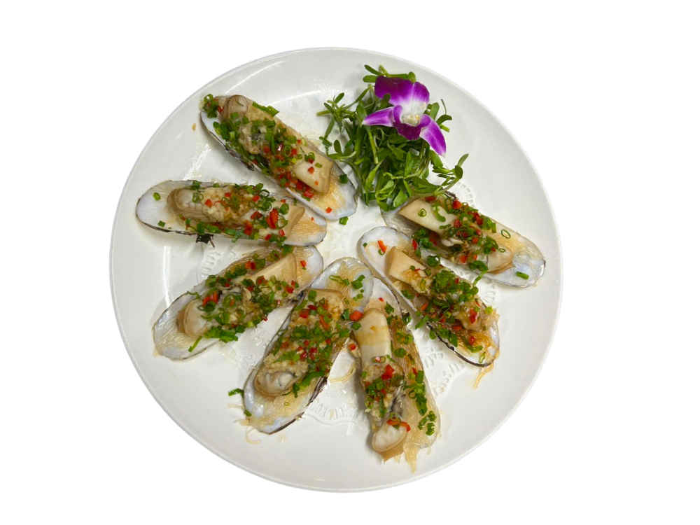 Ốc mã đao hấp tỏi uyên ương