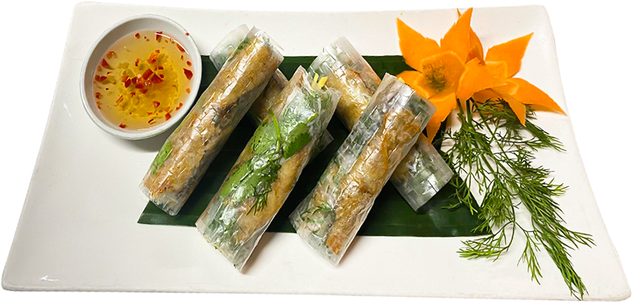 Gỏi cuốn cá lăng với thì là