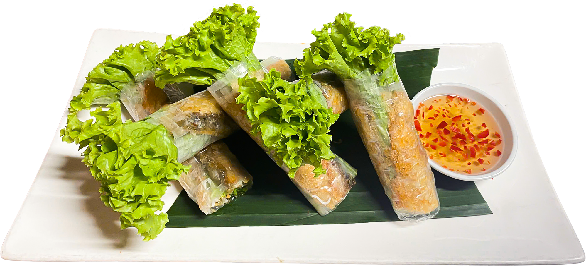 Gỏi cuốn chả cá lăng với xà lách