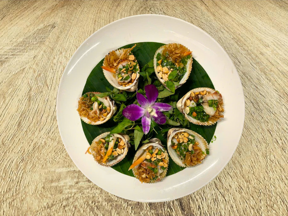 Sò dương nướng mỡ hành 