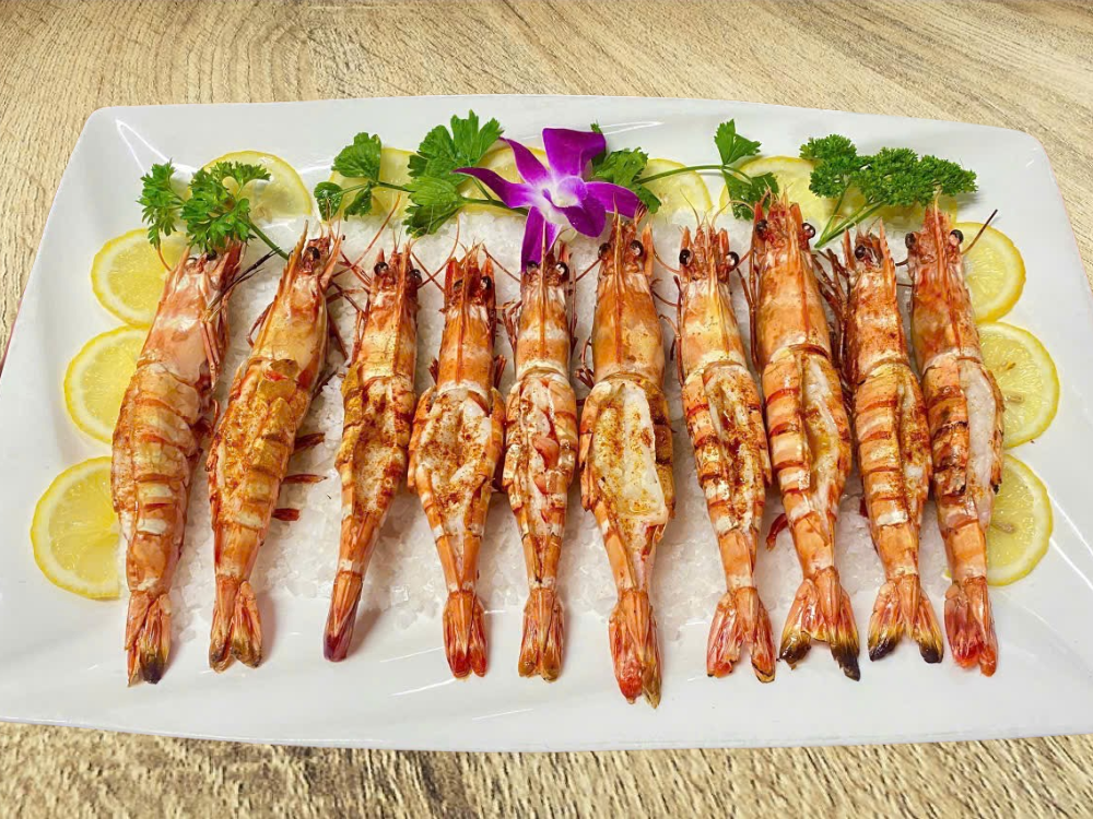 Tôm sú biển nướng dầu ô liu